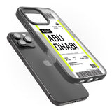 iPhone 16 Pro Max Personalised Abu Dhabi Boarding Pass Black Impact Phone Case