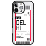 iPhone 16 Pro Max Personalised Delhi Boarding Pass Black Impact Phone Case