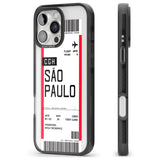 iPhone 16 Pro Max Personalised São Paulo Boarding Pass Black Impact Phone Case