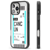 iPhone 16 Pro Max Personalised Cancún Boarding Pass Black Impact Phone Case