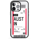 iPhone 16 Pro Max Personalised Austin Boarding Pass Black Impact Phone Case