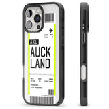 iPhone 16 Pro Max Personalised Auckland Boarding Pass Black Impact Phone Case