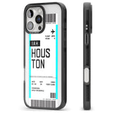 iPhone 16 Pro Max Personalised Houston Boarding Pass Black Impact Phone Case