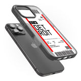 iPhone 16 Pro Max Personalised Detroit Boarding Pass Black Impact Phone Case