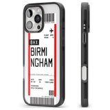 iPhone 16 Pro Max Personalised Birmingham Boarding Pass Black Impact Phone Case