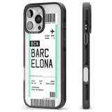 iPhone 16 Pro Max Personalised Barcelona Boarding Pass Black Impact Phone Case