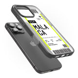 iPhone 16 Pro Max Personalised Málaga Boarding Pass Black Impact Phone Case