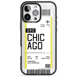 iPhone 16 Pro Max Personalised Chicago Boarding Pass Black Impact Phone Case