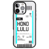 iPhone 16 Pro Max Personalised Honolulu Boarding Pass Black Impact Phone Case