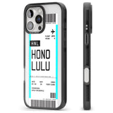 iPhone 16 Pro Max Personalised Honolulu Boarding Pass Black Impact Phone Case