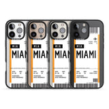 iPhone 16 Pro Max Personalised Miami Boarding Pass Black Impact Phone Case