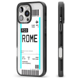 iPhone 16 Pro Max Personalised Rome Boarding Pass Black Impact Phone Case