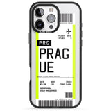 iPhone 16 Pro Max Personalised Prague Boarding Pass Black Impact Phone Case