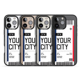 iPhone 16 Pro Max Personalised Create Your Own Boarding Pass Ticket Black Impact Phone Case