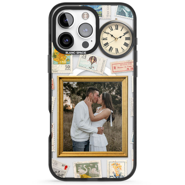 Personalised Vintage Photo Frame Collage Black Impact Magsafe Phone Case for iPhone 16 Pro, iPhone 16 Pro Max