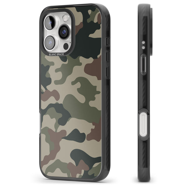 iPhone 16 Pro Max Woodland British Camo Black Impact Phone Case