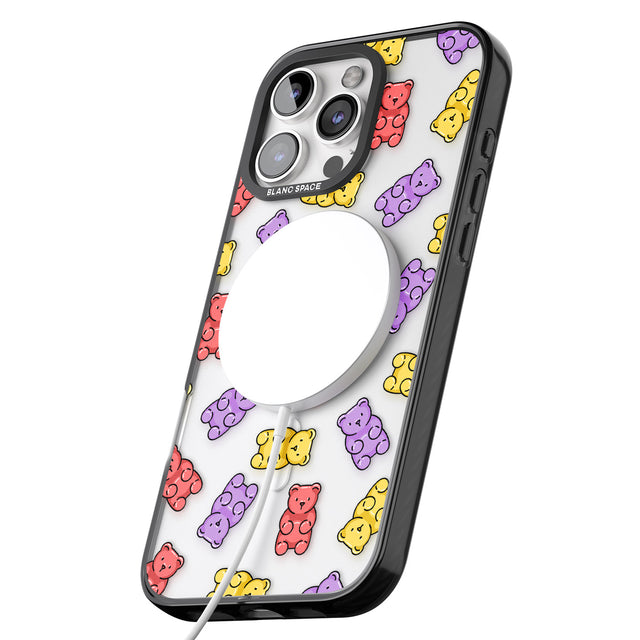 iPhone 16 Pro Max Gummy Bear Pattern Black Impact Phone Case