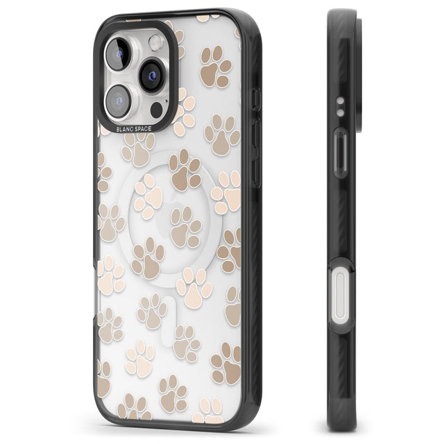 iPhone 16 Pro Max Paw Prints Black Impact Phone Case