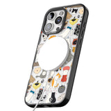 iPhone 16 Pro Max Cartoon Cat Collage Black Impact Phone Case