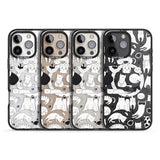 iPhone 16 Pro Max Cartoon Cat Collage - Black & White Black Impact Phone Case