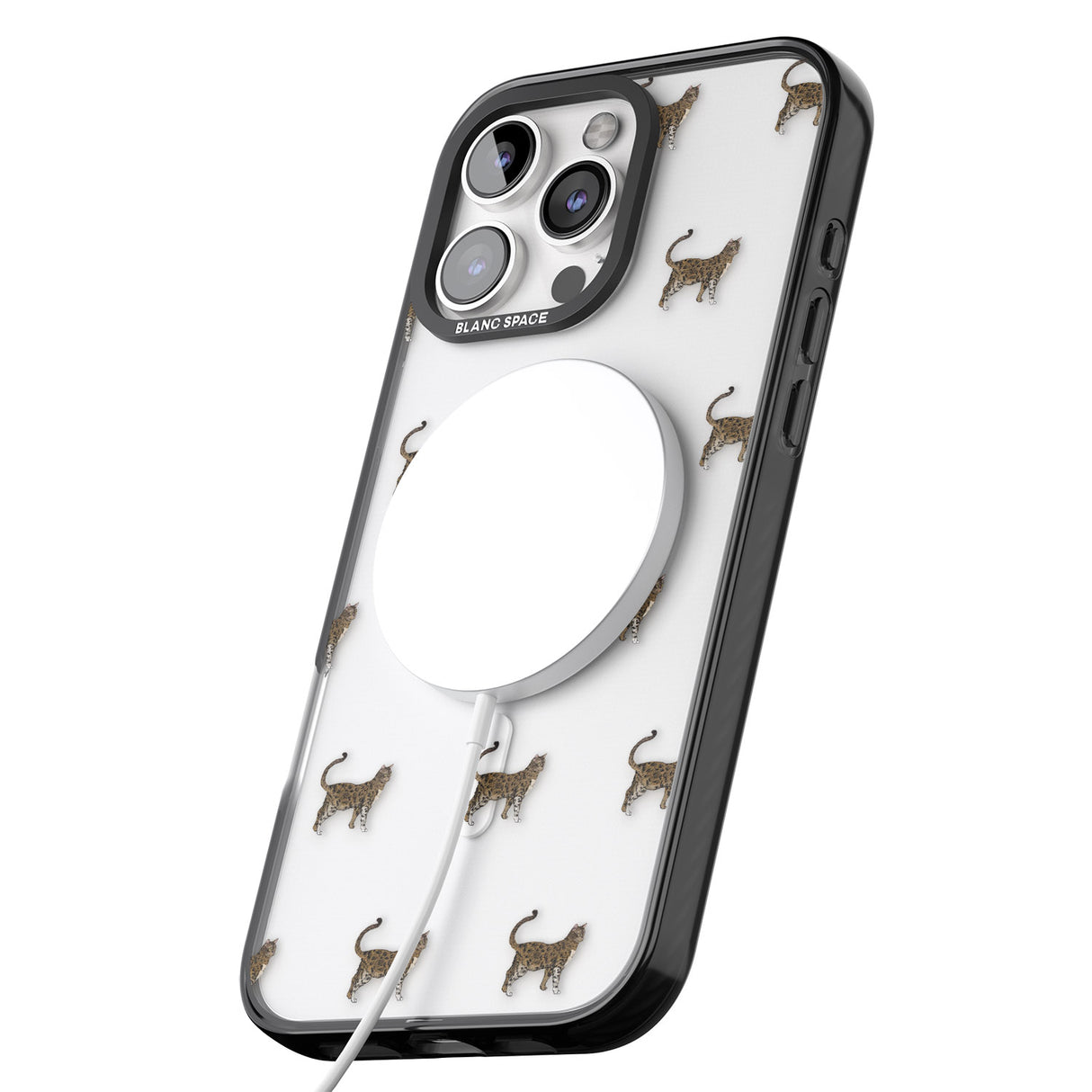 iPhone 16 Pro Max Bengal Cat Pattern Black Impact Phone Case