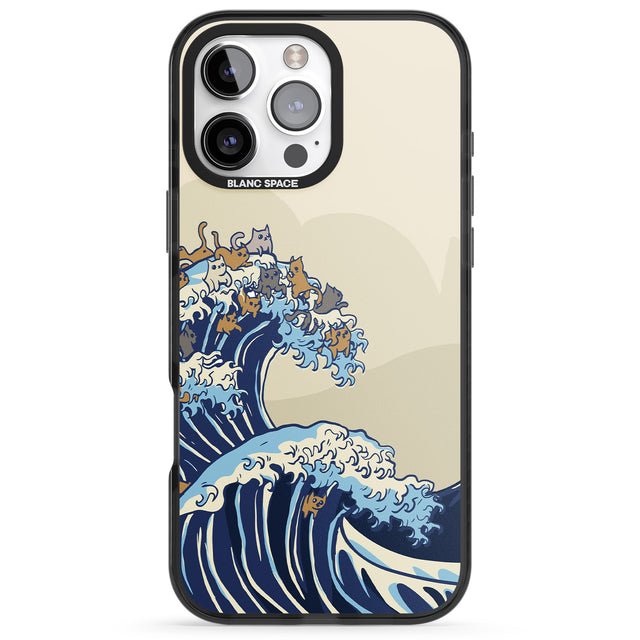 iPhone 16 Pro Max The Great Cat Wave Black Impact Phone Case