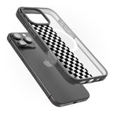 iPhone 16 Pro Max Checker: Half Black Check on Clear Black Impact Phone Case