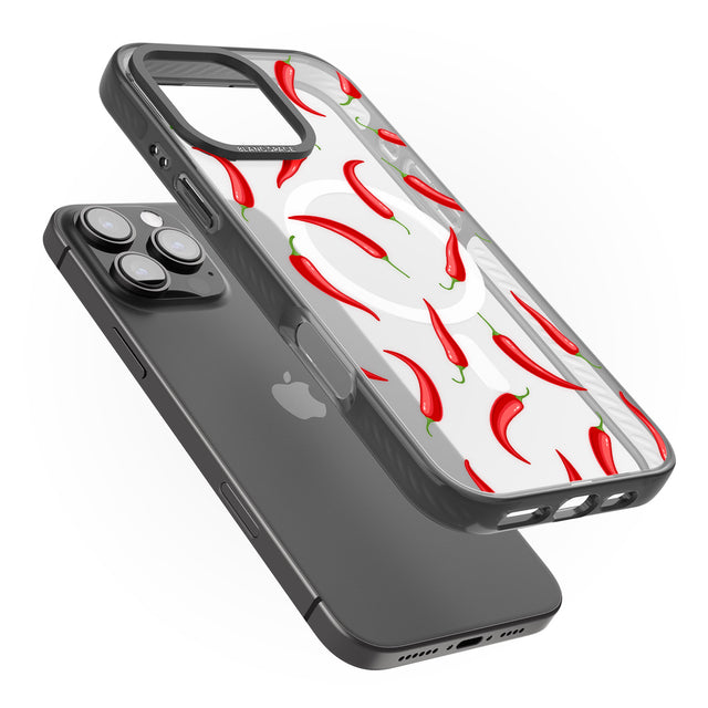 iPhone 16 Pro Max Chilli Pattern Black Impact Phone Case