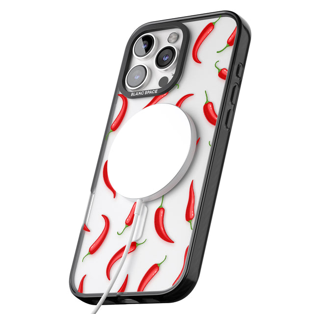 iPhone 16 Pro Max Chilli Pattern Black Impact Phone Case