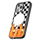 iPhone 16 Pro Max Checkered Fire Black Impact Phone Case