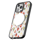 iPhone 16 Pro Max Christmas Baubles Pattern Black Impact Phone Case