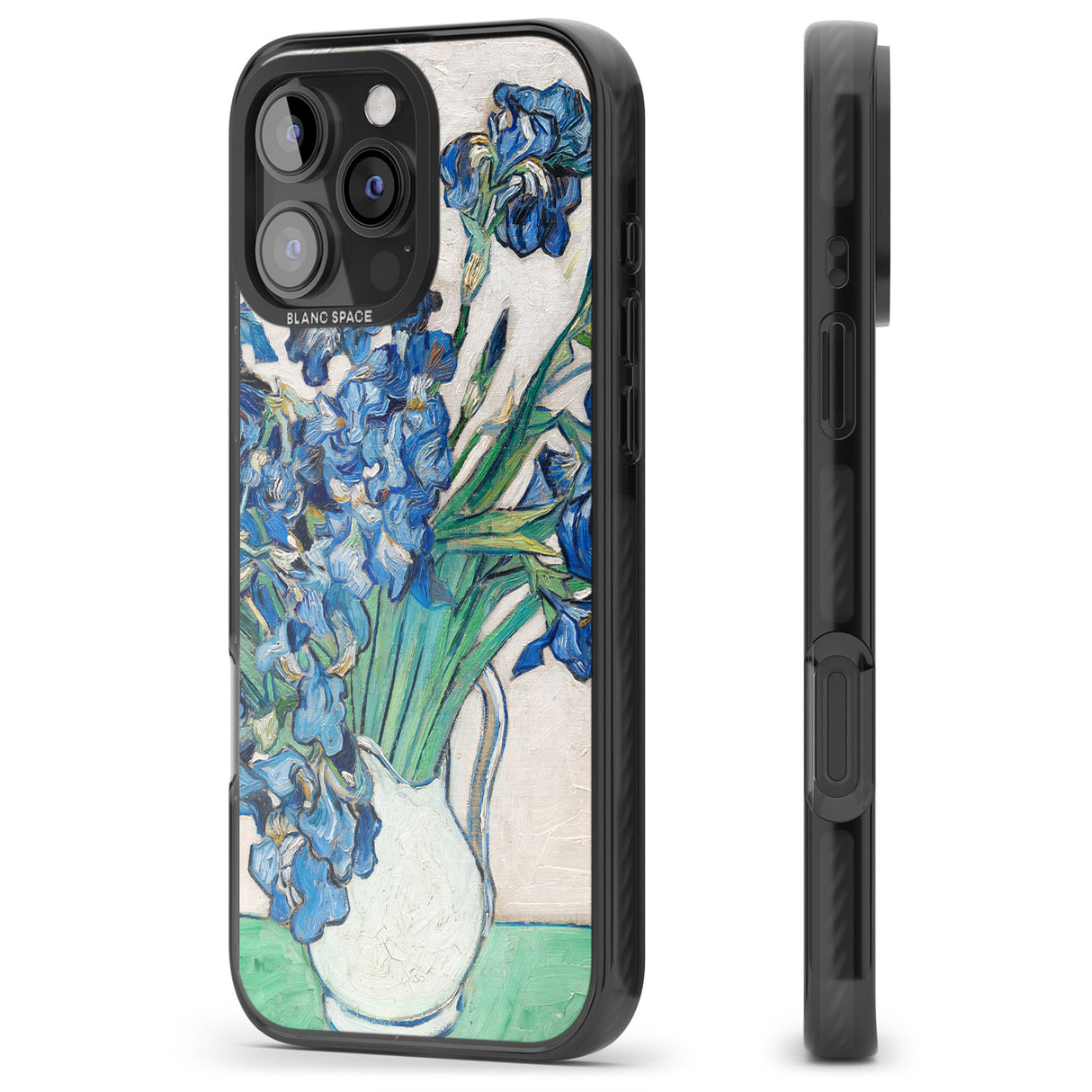 iPhone 16 Pro Max Irises by Vincent Van Gogh Black Impact Phone Case