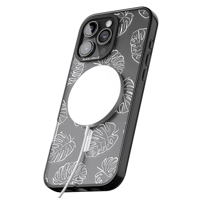 iPhone 16 Pro Max Monstera Leaves Black Impact Phone Case