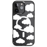 iPhone 16 Pro Max Transparent Cloud Pattern Black Impact Phone Case