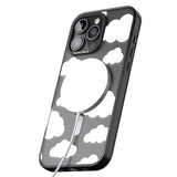 iPhone 16 Pro Max Transparent Cloud Pattern Black Impact Phone Case