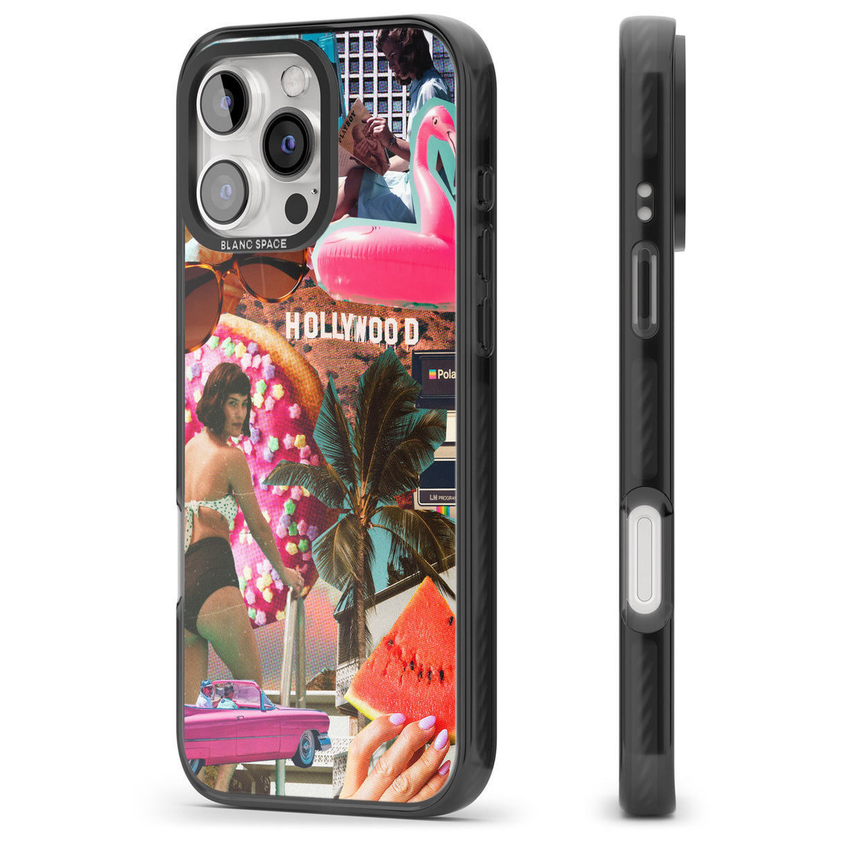 iPhone 16 Pro Max Vintage Collage: Hollywood Mix Black Impact Phone Case