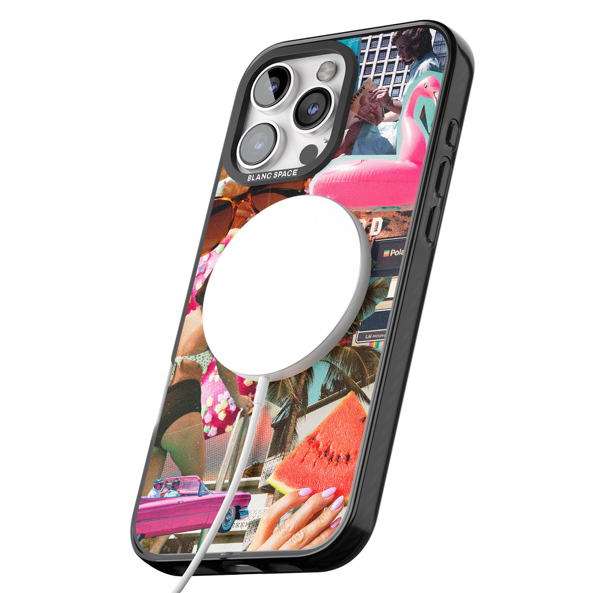 iPhone 16 Pro Max Vintage Collage: Hollywood Mix Black Impact Phone Case