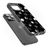 iPhone 16 Pro Max White Planets on Black Black Impact Phone Case