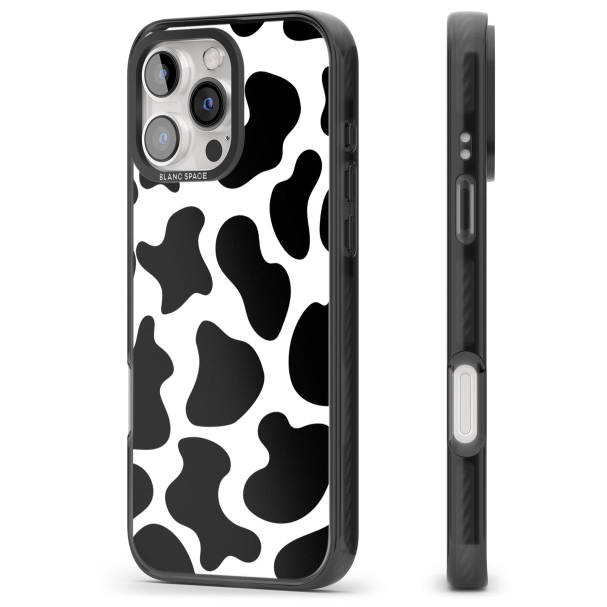 iPhone 16 Pro Max Cow Print Black Impact Phone Case