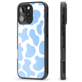 iPhone 16 Pro Max Blue and White Cow Print Black Impact Phone Case