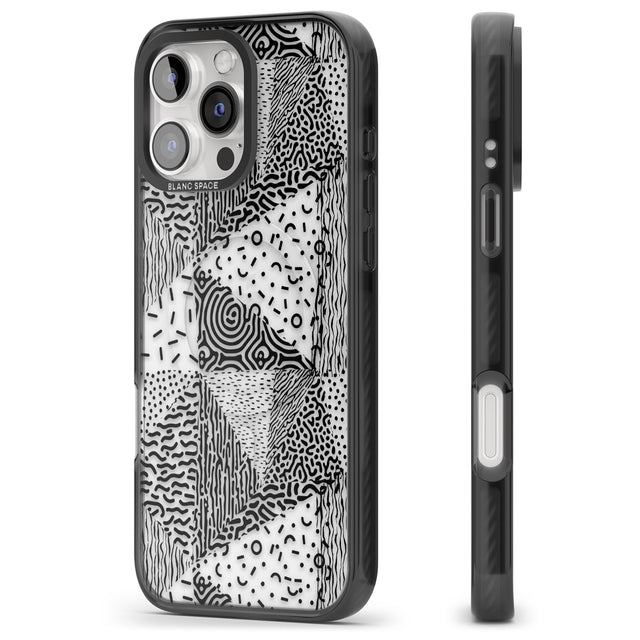 iPhone 16 Pro Max Pattern Mashup (Black) Black Impact Phone Case