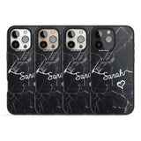 iPhone 16 Pro Max Black Marble Black Impact Phone Case