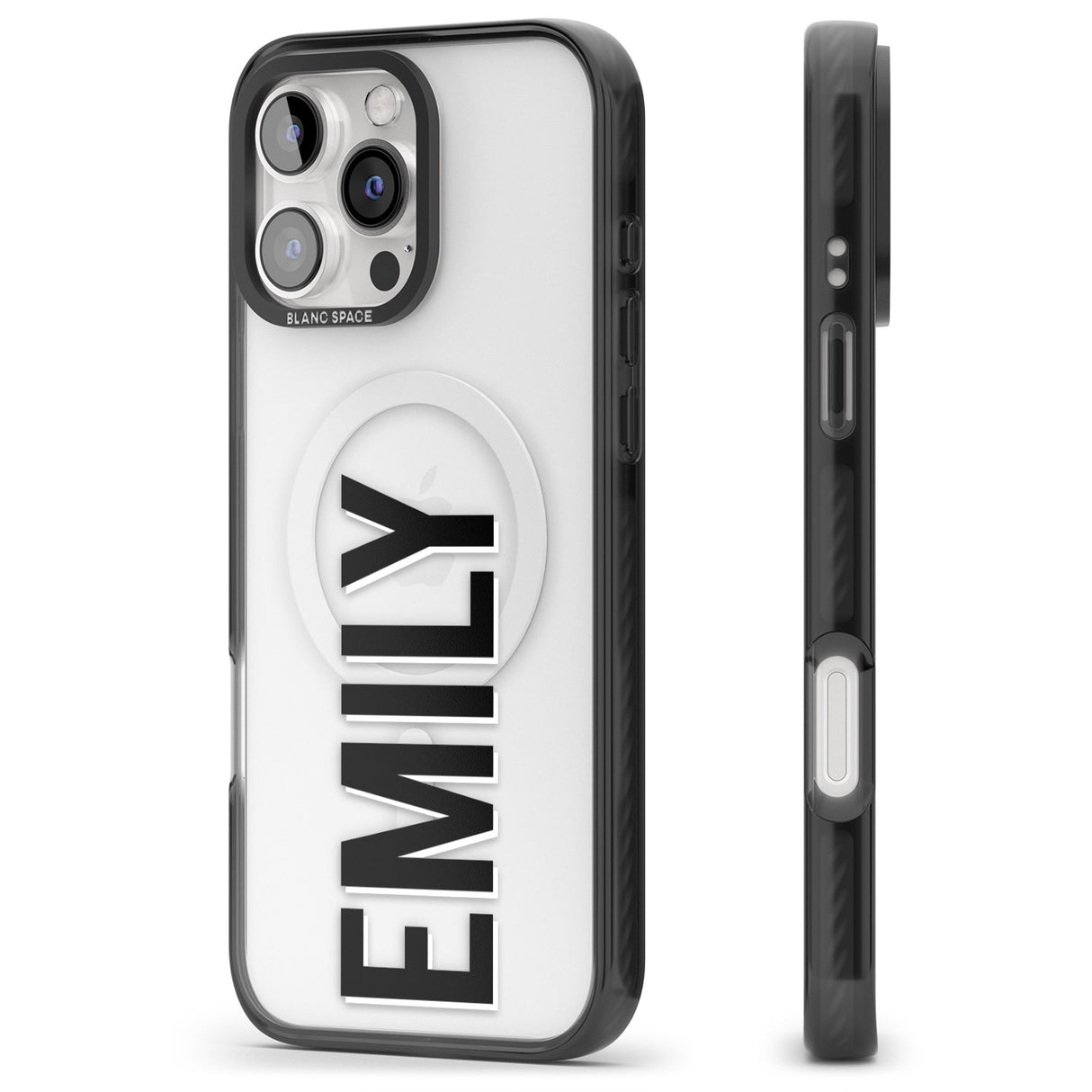 iPhone 16 Pro Max Personalised Clear Text 3A Black Impact Phone Case