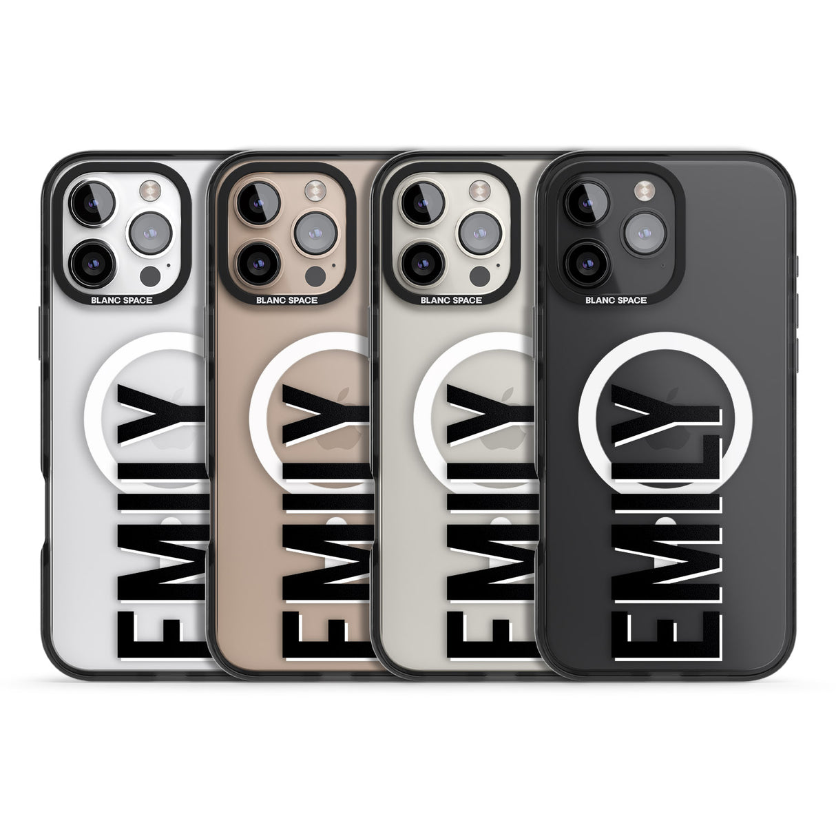 iPhone 16 Pro Max Personalised Clear Text 3A Black Impact Phone Case