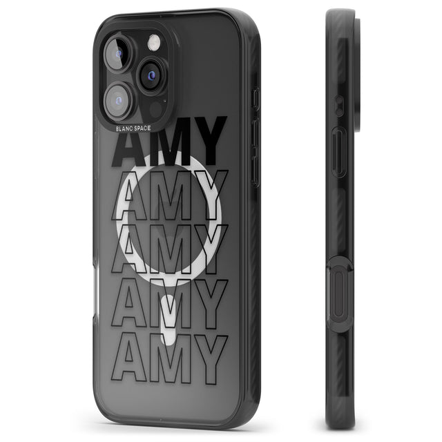 iPhone 16 Pro Max Personalised Clear Text 5A Black Impact Phone Case