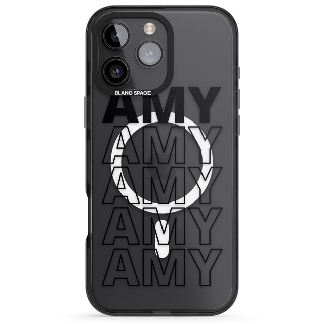 iPhone 16 Pro Max Personalised Clear Text 5E Black Impact Phone Case