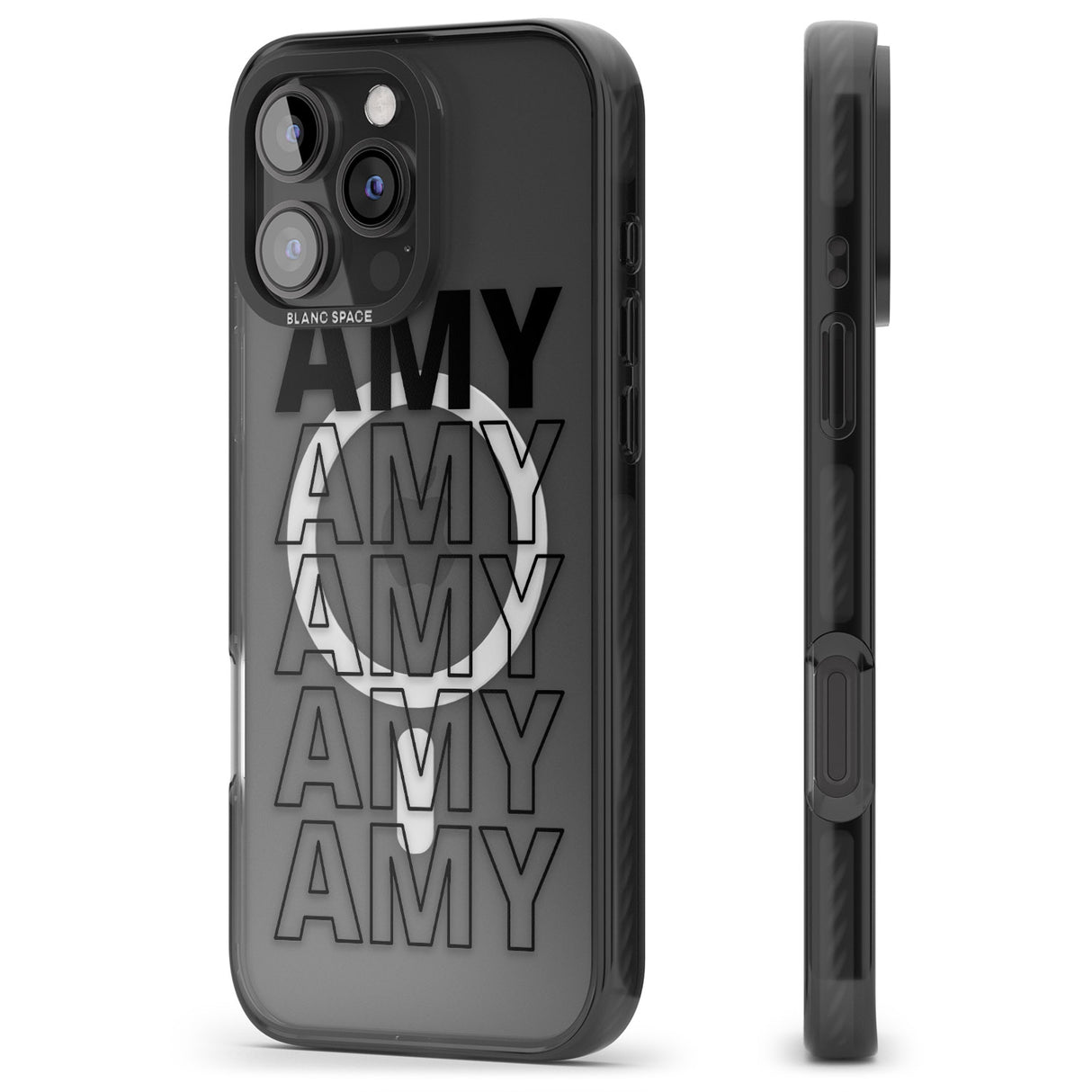 iPhone 16 Pro Max Personalised Clear Text 5E Black Impact Phone Case