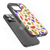 iPhone 16 Pro Max Mixed Kawaii Food Icons - Solid Black Impact Phone Case