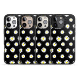 iPhone 16 Pro Max White Daisy Pattern (Black) Black Impact Phone Case