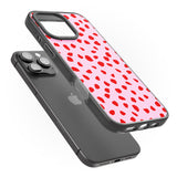 iPhone 16 Pro Max Red on Pink Dalmatian Polka Dot Spots Black Impact Phone Case